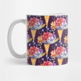 Succulent Neck Gator Navy Blue Ice Cream Cone Succulents Mug